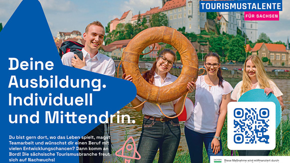 Werbetafel von Tourismustalente für Sachsen | Quelle: © Landestourismusverband Sachsen e.V.